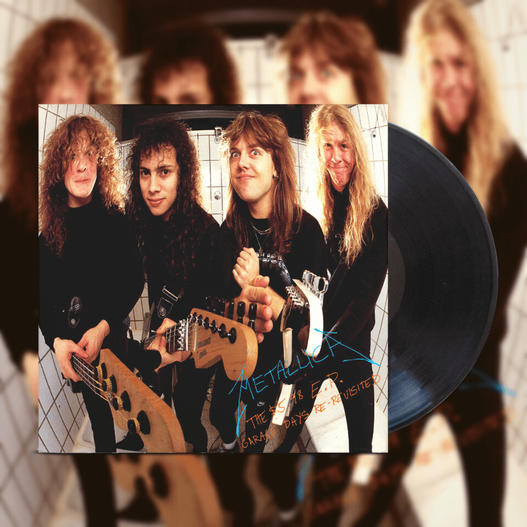 Okładka płyty winylowej artysty Metallica o tytule The $5.98 E.P. Garage Days Re-Revisited