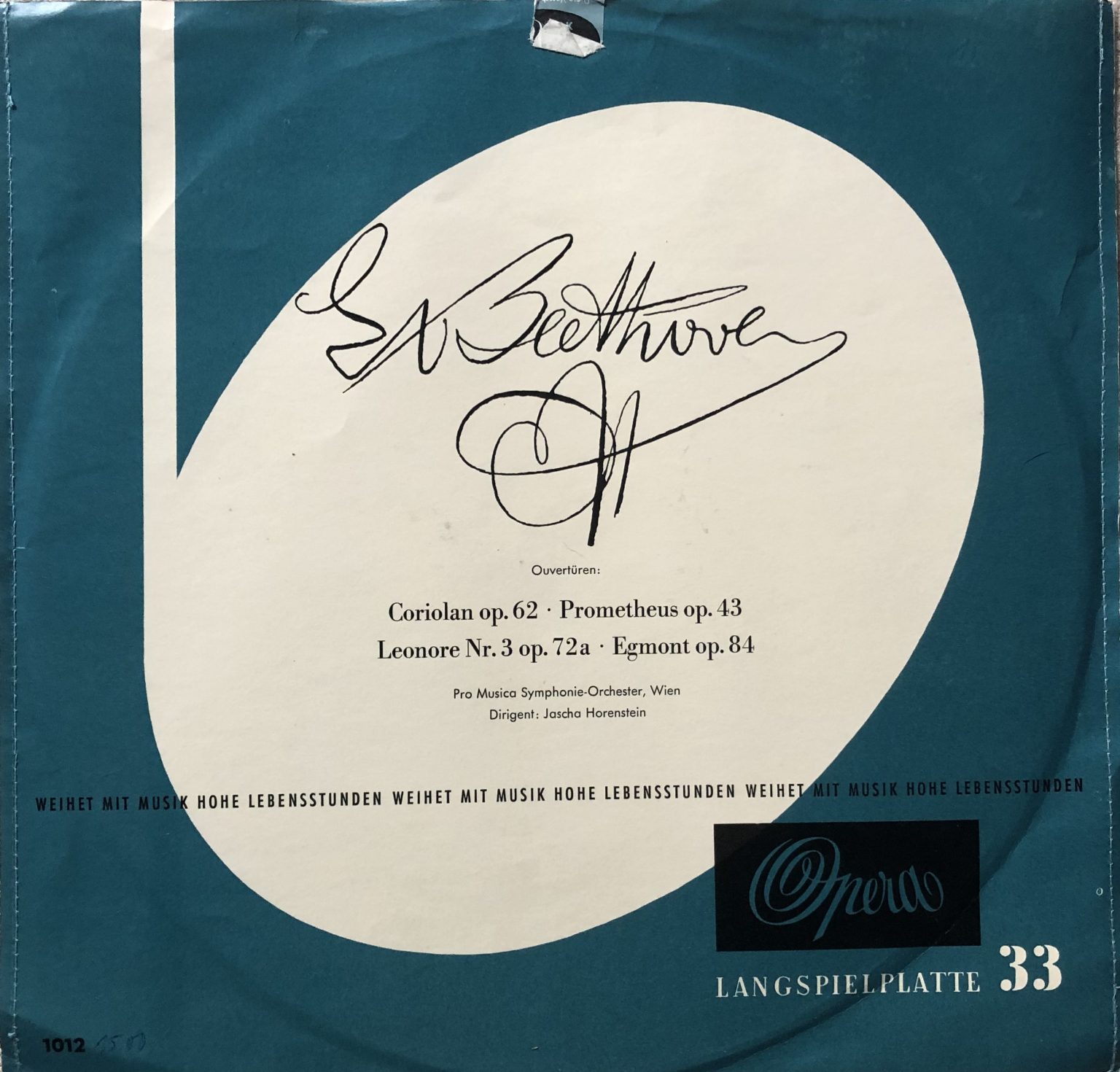 Ludwig van Beethoven, Jascha Horenstein, Pro Musica Symphonie Orchester, Wien* – Ouvertüren LP