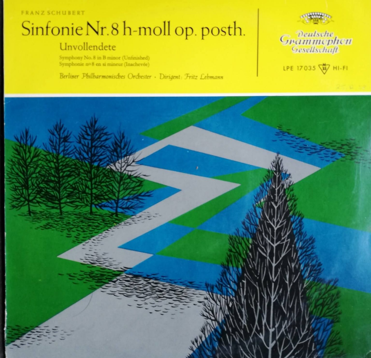 Okładka płyty winylowej artysty Franz Schubert o tytule Sinfonie nr. 8