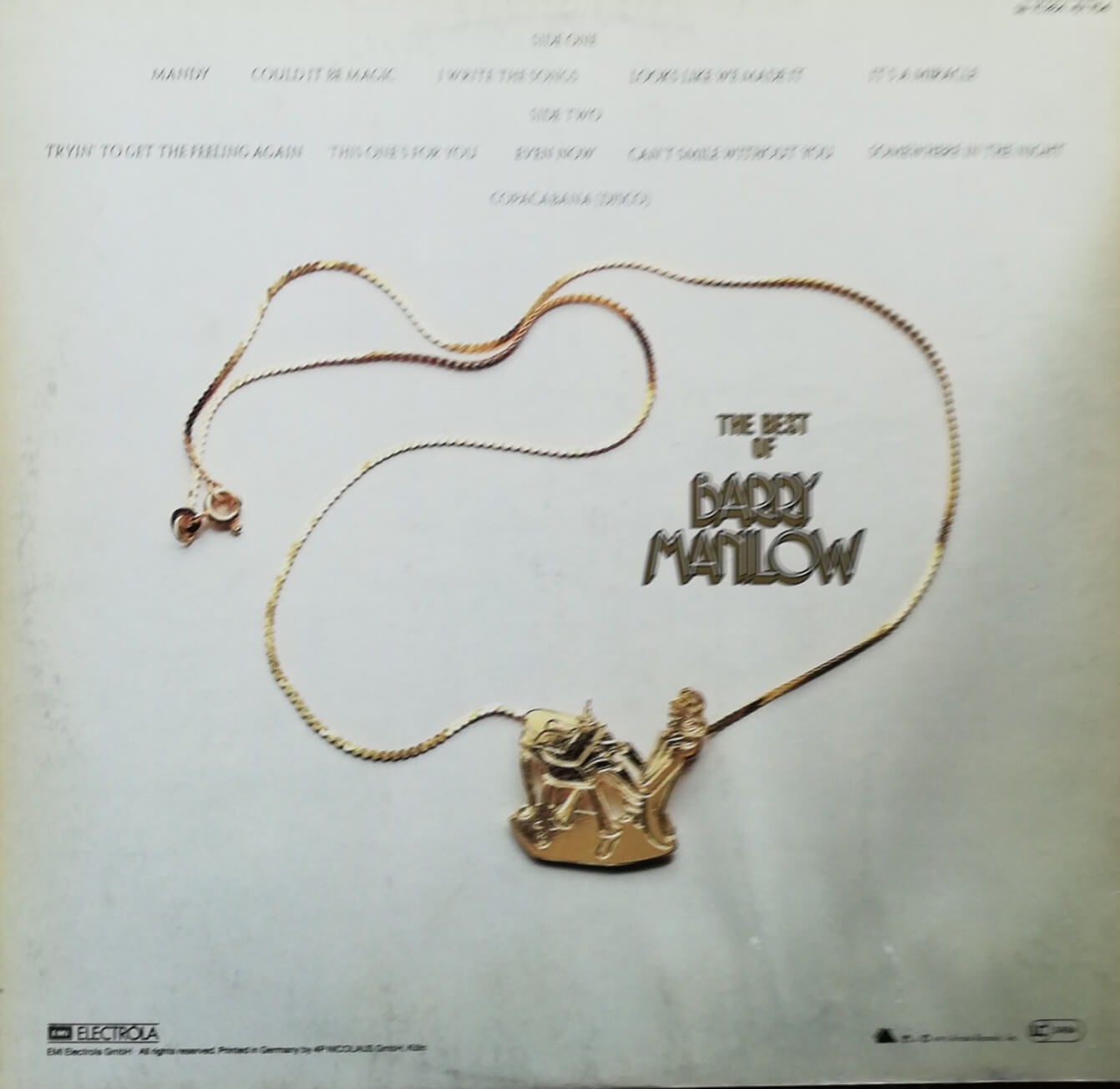 Okładka płyty winylowej artysty Barry Manilow o tytule THE BEST OF BARRY MANILOW