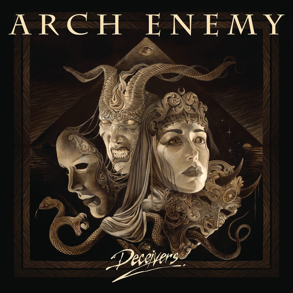 Okładka płyty winylowej artysty Arch Enemy o tytule Deceivers