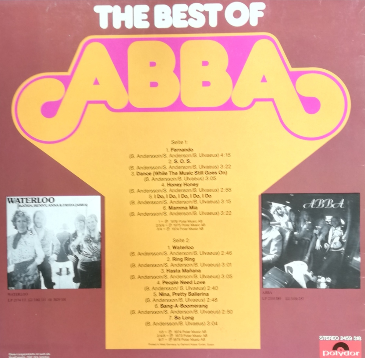 Okładka płyty winylowej artysty Abba o tytule THE BEST OF ABBA