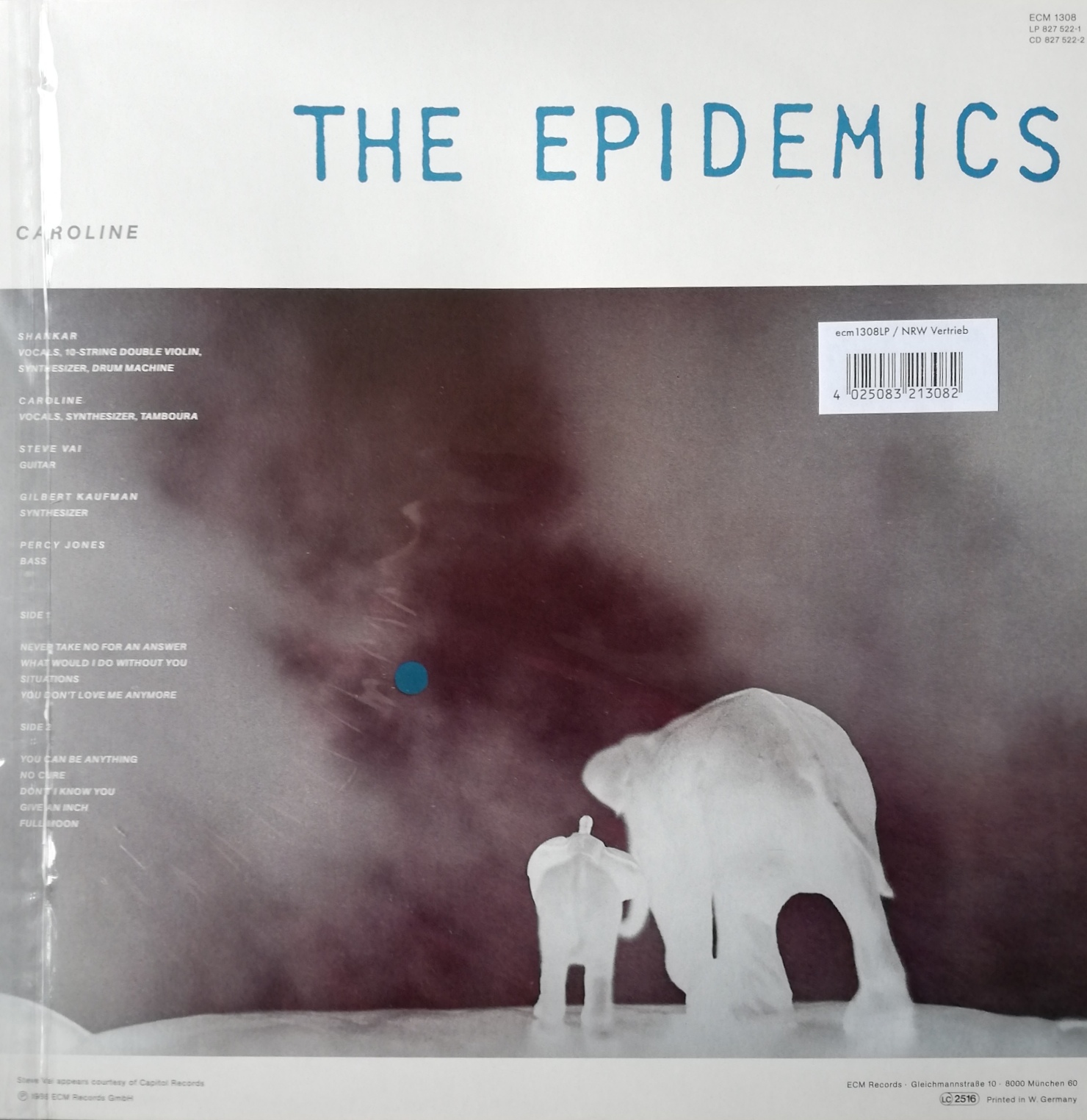 Okładka płyty winylowej artysty Shankar o tytule THE EPIDEMICS