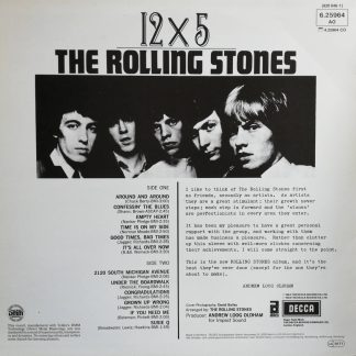 Okładka płyty winylowej artysty The Rolling Stones o tytule 12x5