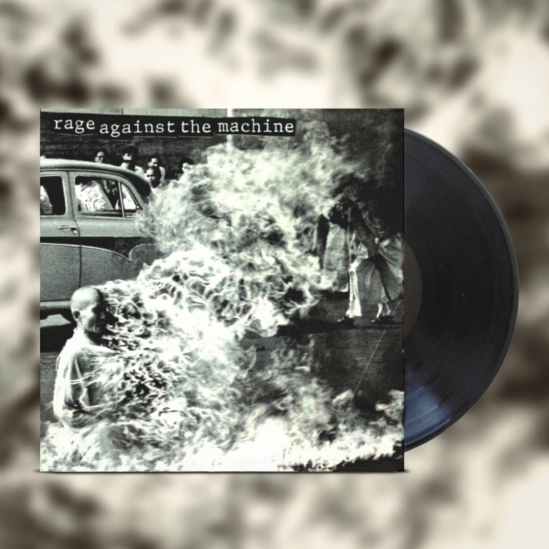 Okładka płyty winylowej artysty Rage Against The Machine o tytule Rage Against The Machine