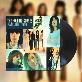 Okładka płyty winylowej artysty The Rolling Stones o tytule San Diego 1969 (Gtf.180Gr.Blue/Yellow Splatter)