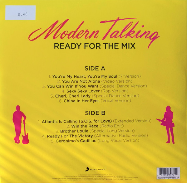 Okładka płyty winylowej artysty Modern Talking o tytule Ready For The Mix (Mixes & Rarities 1984-2003)
