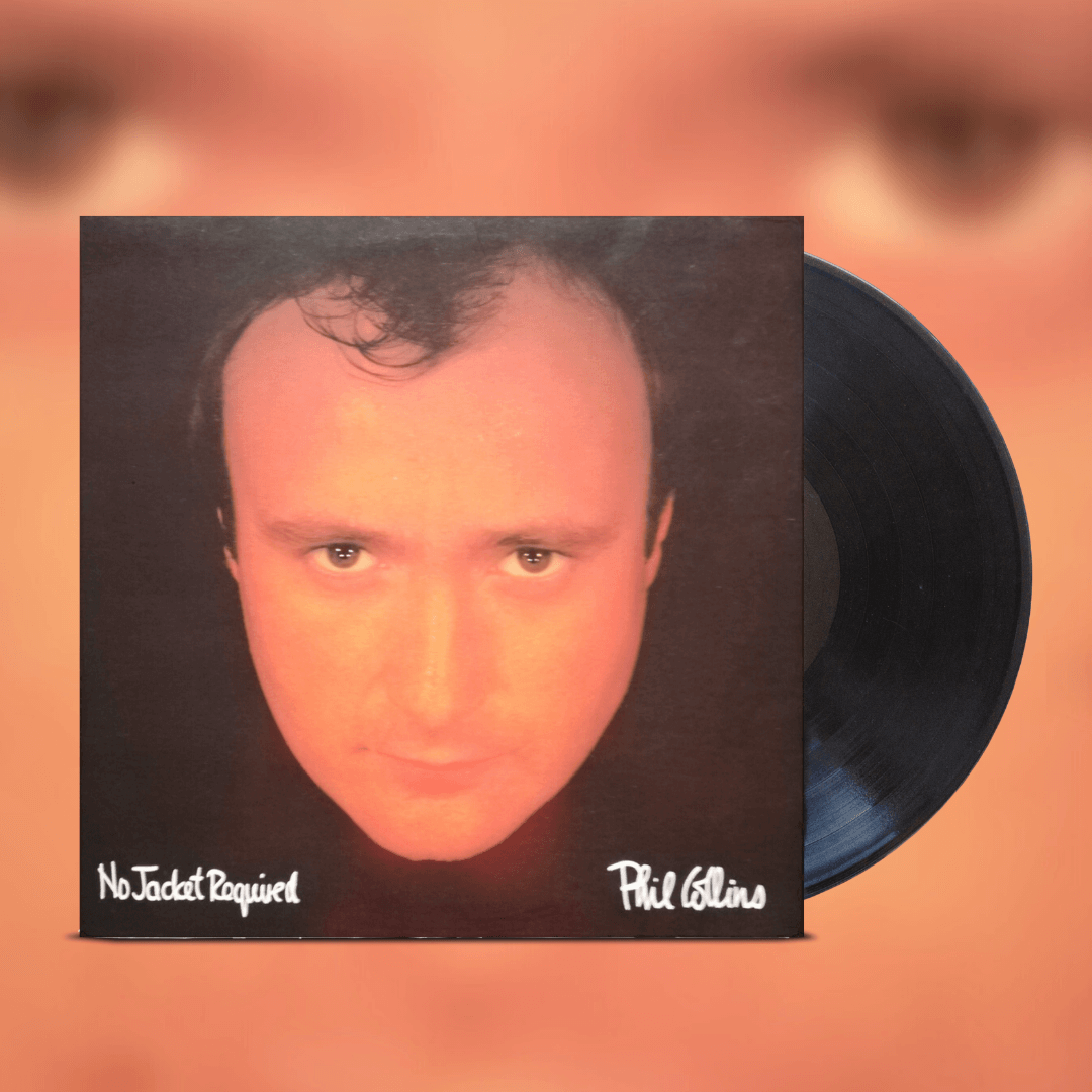 Okładka płyty winylowej artysty Phil Collins o tytule No Jacket Required