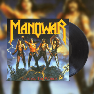 Okładka płyty winylowej artysty Manowar o tytule Fighting The World