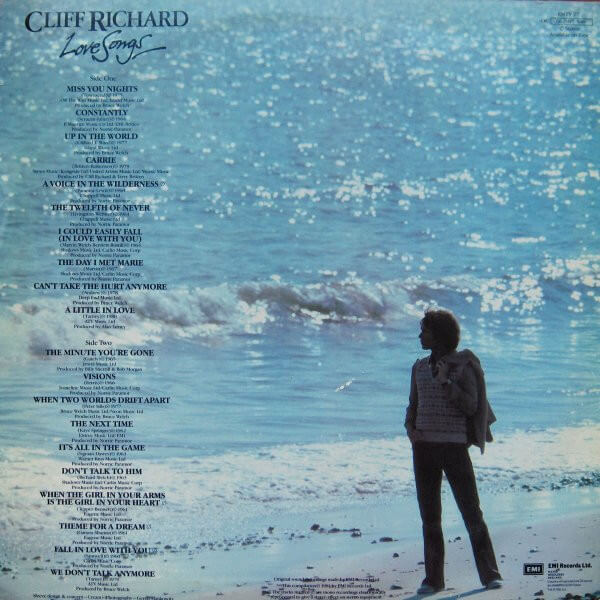 Okładka płyty CD artysty Cliff Richard o tytule Love Songs