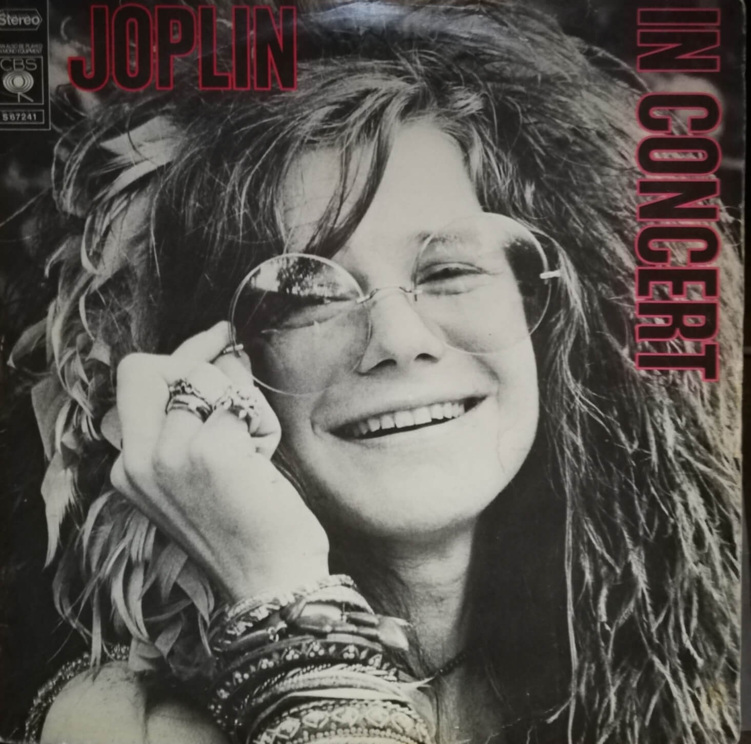 Okładka płyty winylowej artysty Janis Joplin o tytule Joplin in Concert