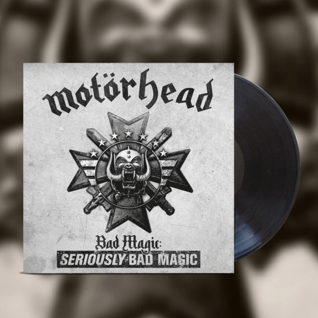 Okładka płyty winylowej artysty Motorhead o tytule Bad Magic: Seriously Bad Magic