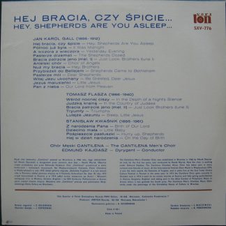 Okładka płyty winylowej artysty Cantilena*, Edmund Kajdasz o tytule Hej Bracia, Czy Śpicie