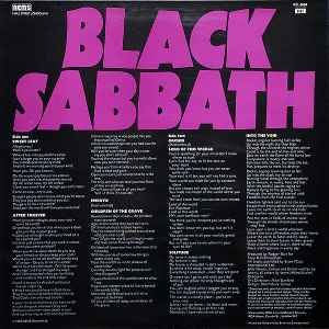 Okładka płyty winylowej artysty Black Sabbath o tytule Master of Reality