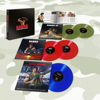 Okładka płyty winylowej artysty Jerry Goldsmith o tytule Rambo