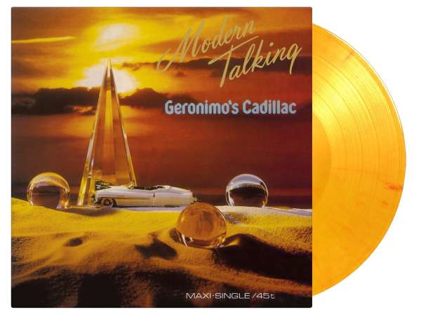 Okładka płyty winylowej artysty Modern Talking o tytule Geronimo's Cadillac