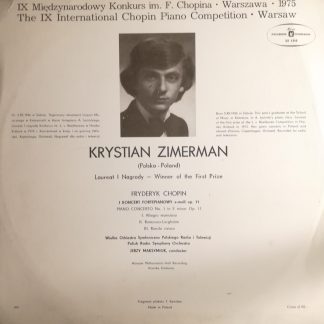 Okładka płyty winylowej artysty Krystian Zimmerrman o tytule Chopin