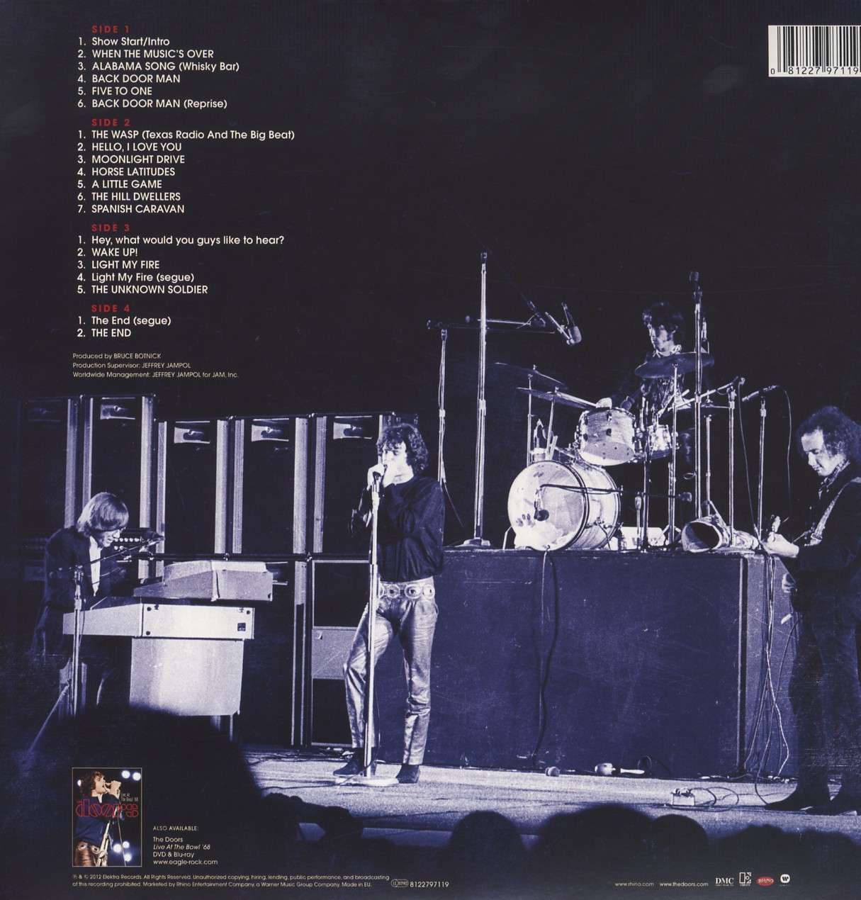 Okładka płyty winylowej artysty The Doors o tytule Live At The Bowl '68