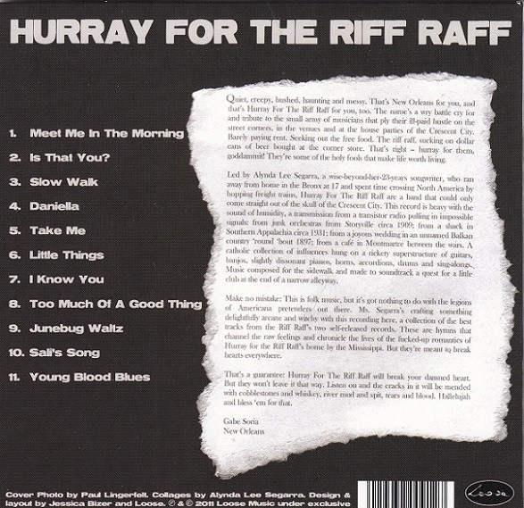 Okładka płyty winylowej artysty Hooray For The Riff Raff o tytule Hooray For The Riff Raff
