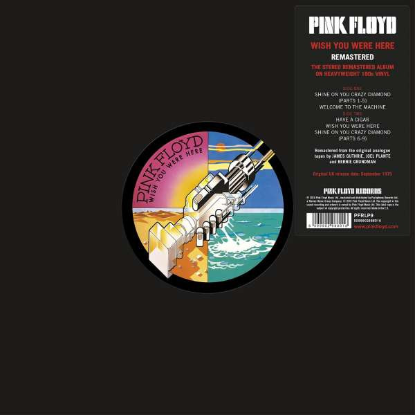 Okładka płyty winylowej artysty Pink Floyd o tytule Wish You Were Here