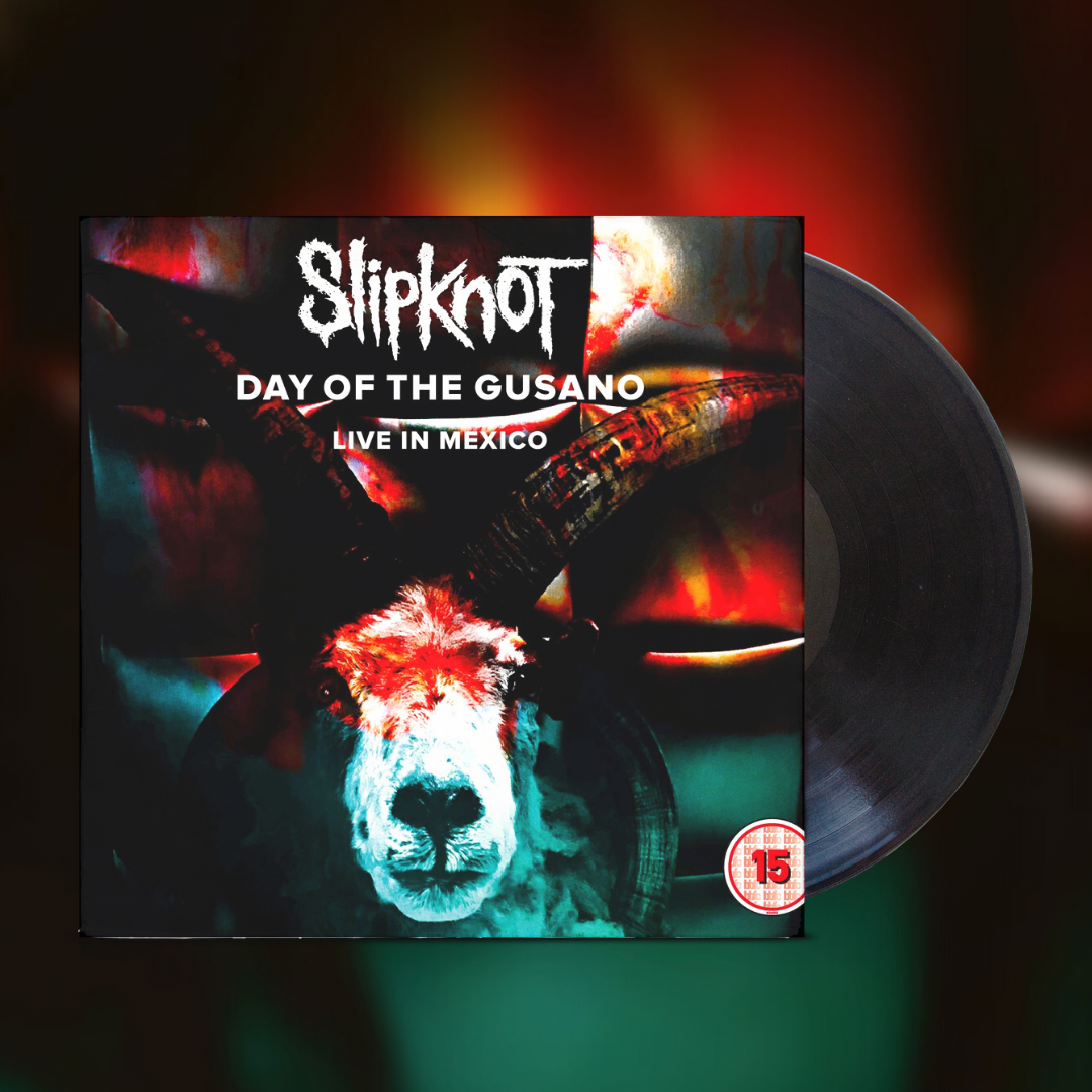 Okładka płyty winylowej artysty Slipknot o tytule Slipknot: Day Of The Gusano Live In Mexico 2015