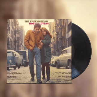 Okładka płyty winylowej artysty Bob Dylan o tytule The Freewheelin' Bob Dylan
