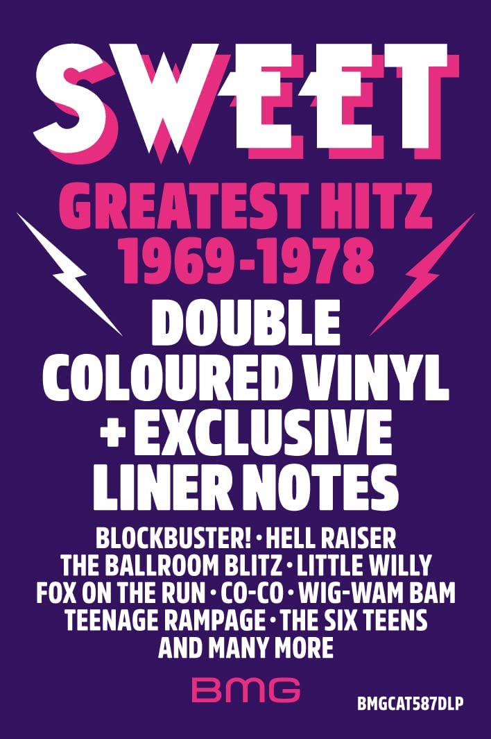 Okładka płyty winylowej artysty The Sweet o tytule Greatest Hitz
