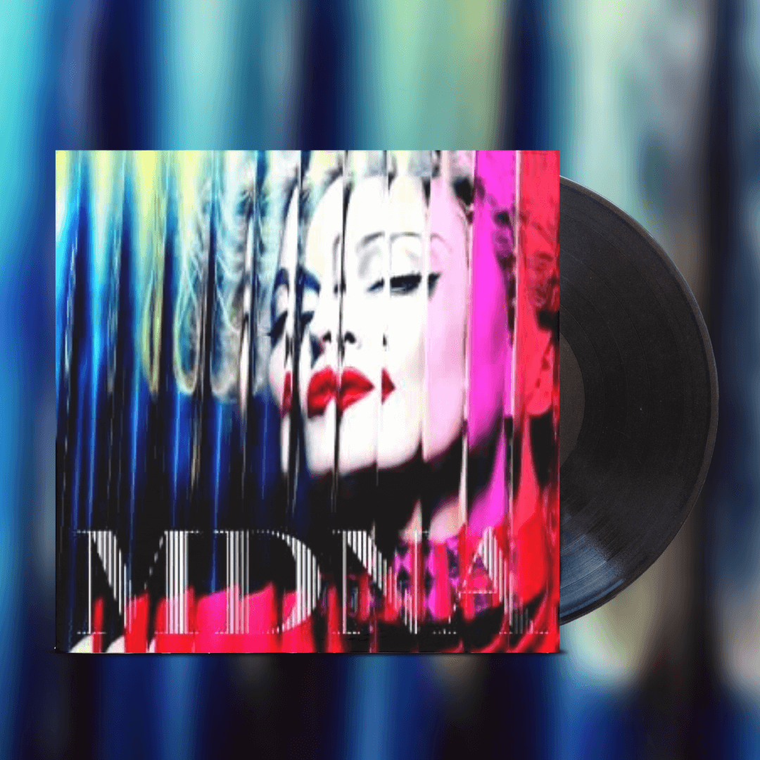 Okładka płyty winylowej artysty Madonna o tytule MDNA