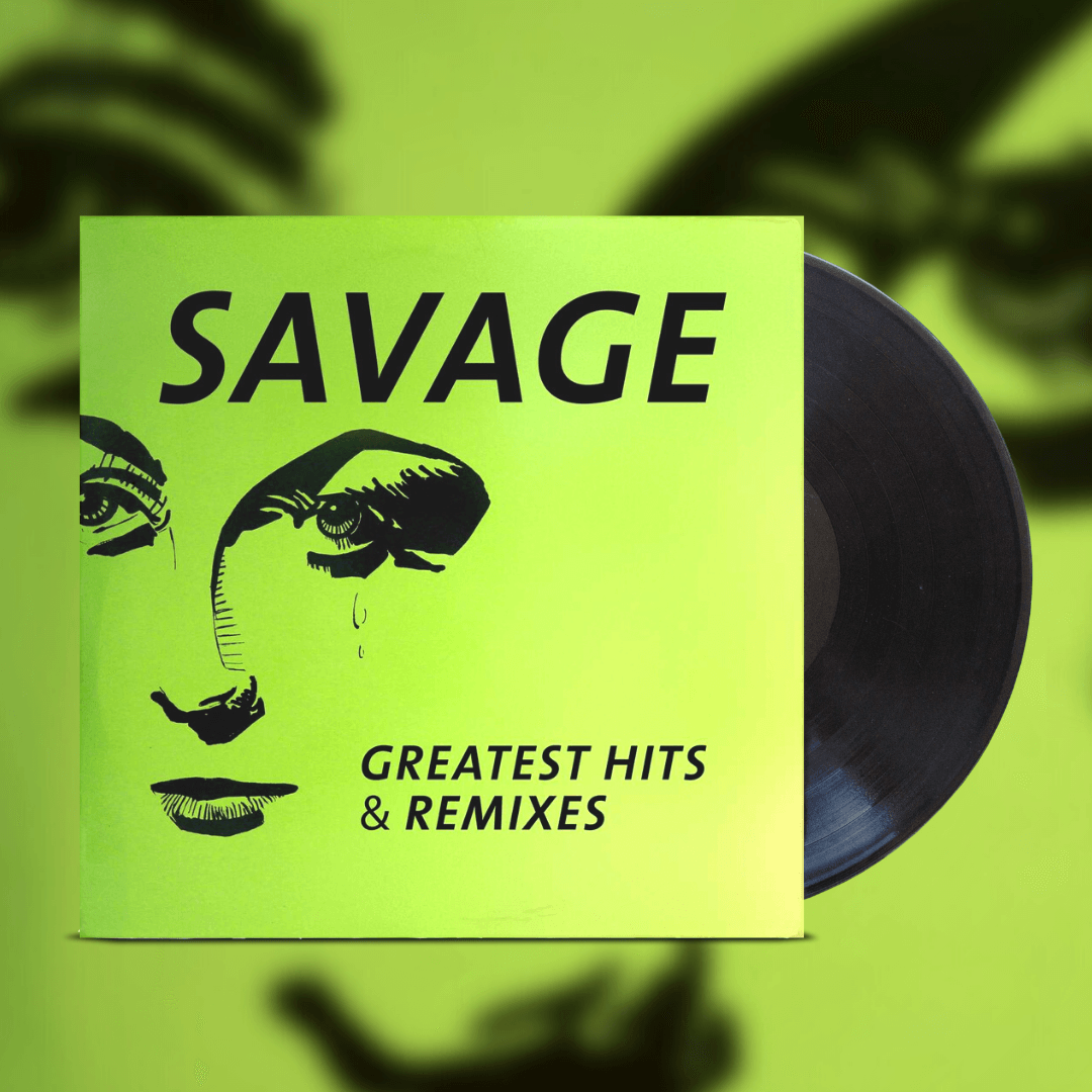 Okładka płyty winylowej artysty Savage o tytule Greatest Hits and Remixes