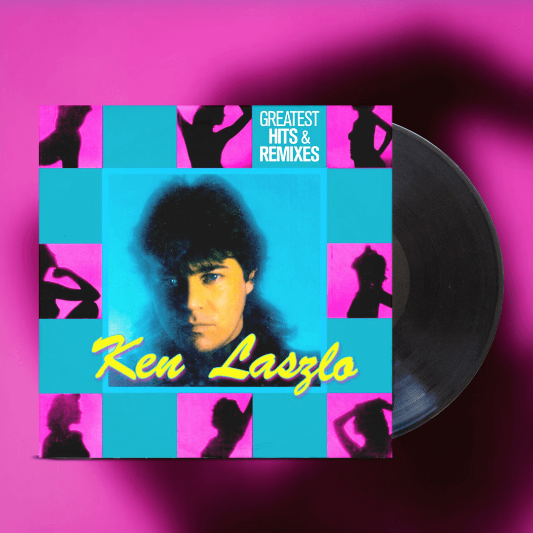 Okładka płyty winylowej artysty Ken Laszlo o tytule Greatest Hits and Remixes