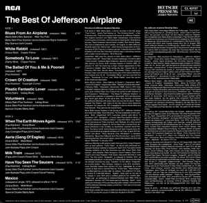 Okładka płyty winylowej artysty Jefferson Airplane o tytule The Best