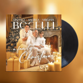 Okładka płyty winylowej artysty Andrea Bocelli o tytule A Family Christmas