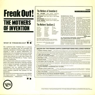 Okładka płyty winylowej artysty Frank Zappa o tytule Freak Out!