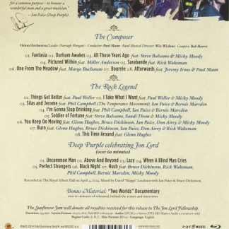 Okładka płyty Blu-Ray Disc artysty Deep Purple & Friends o tytule Celebrating Jon Lord: Live At The Royal Albert Hall