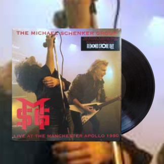 Okładka płyty winylowej artysty Michael Schenker Group o tytule Live At The Manchester Apollo 1980