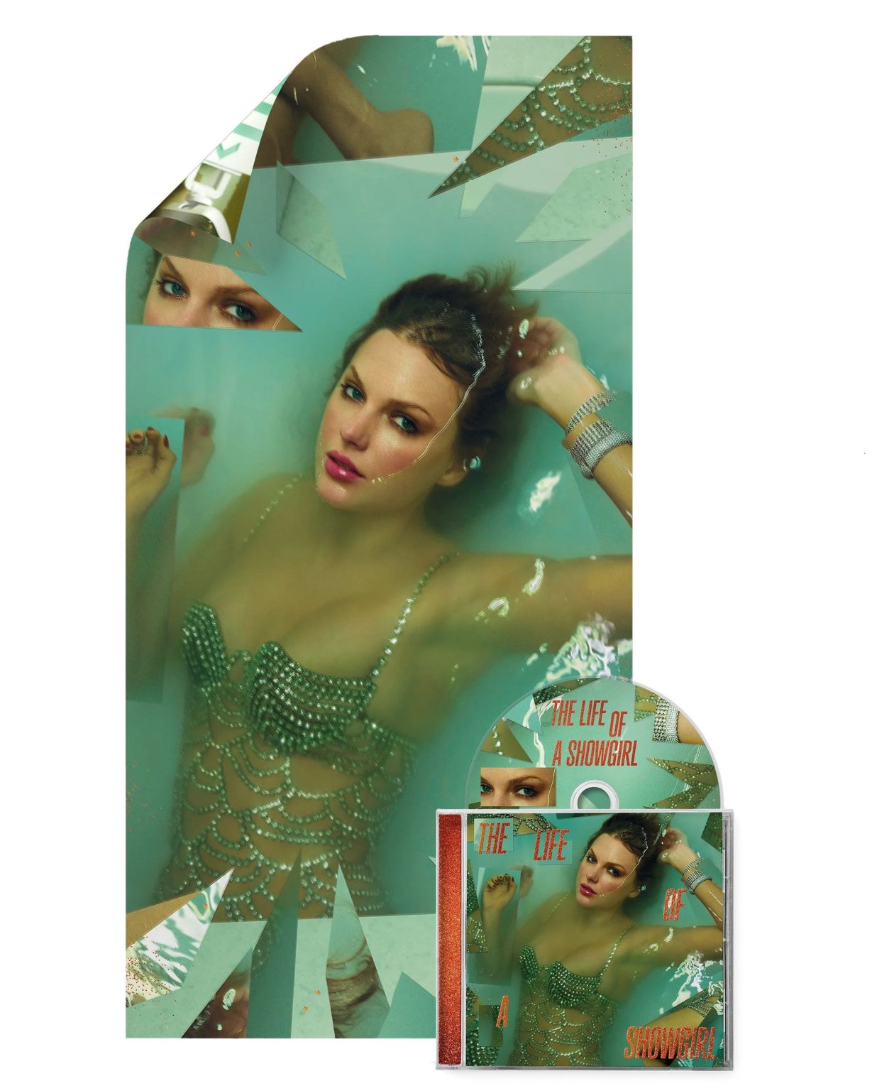 Okładka płyty CD wykonawcy Taylor Swift o tytule The Life Of A Showgirl: Sweat And Vanilla Perfume