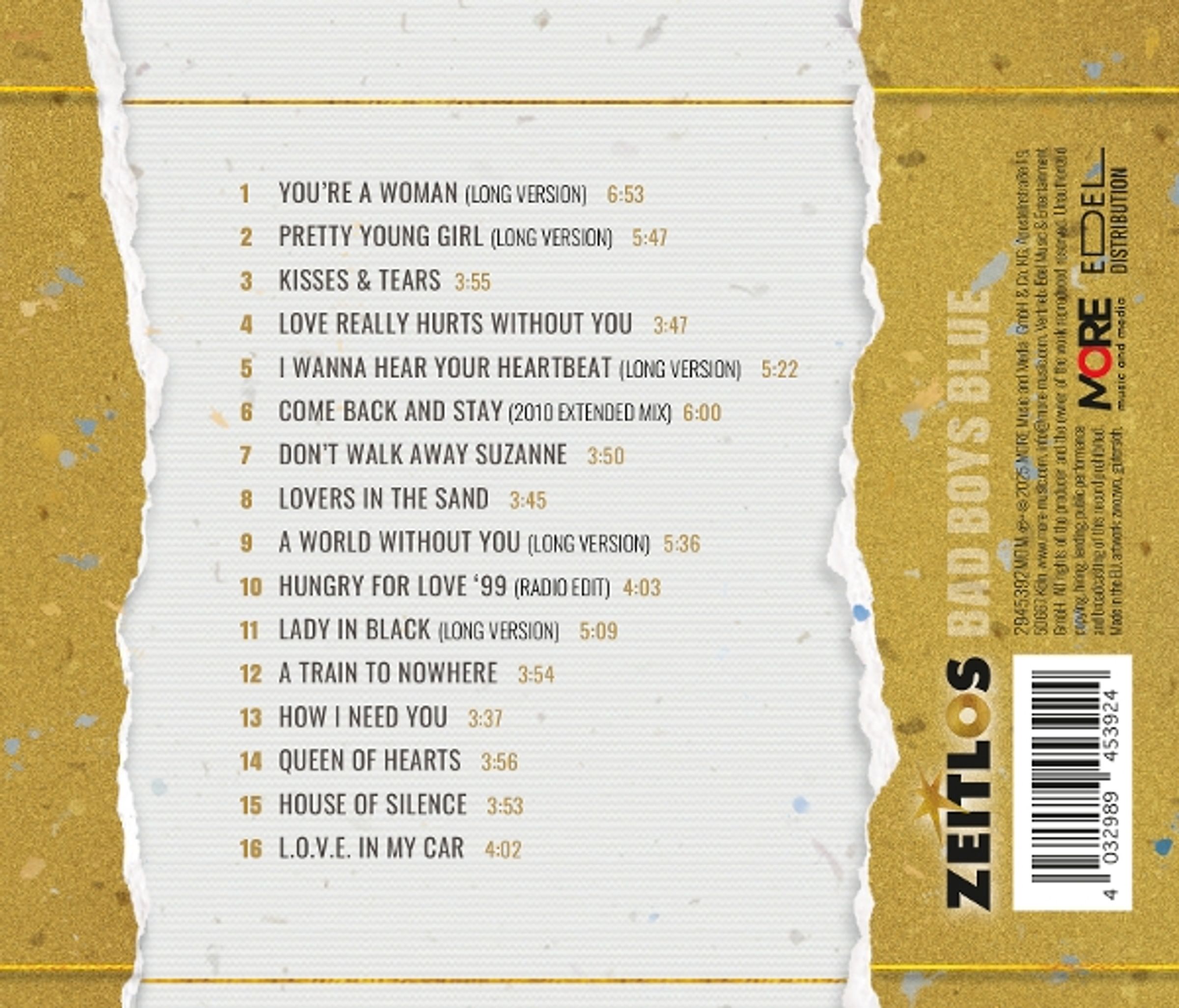 Okładka płyty CD wykonawcy Bad Boys Blue o tytule Zeitlos