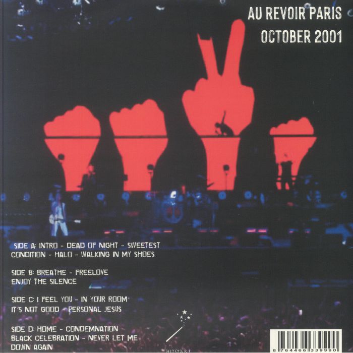 Okładka płyty winylowej wykonawcy Depeche Mode o tytule Au Revoir Paris