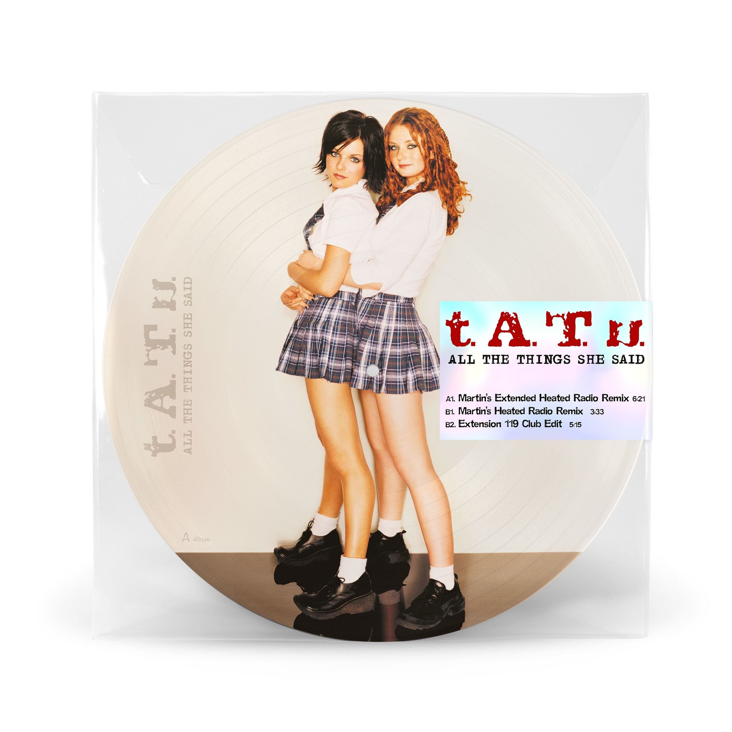 Okładka płyty winylowej wykonawcy t.A.T.u. o tytule All The Things She Said