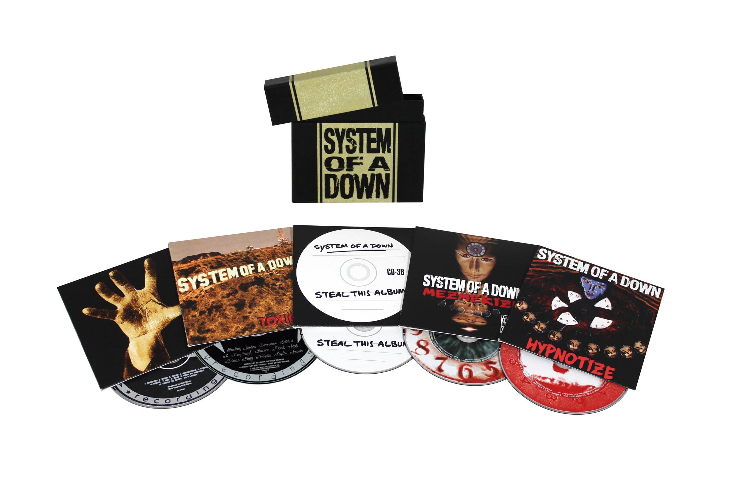 Okładka płyty winylowej wykonawcy System Of A Down o tytule Box Set 5CD