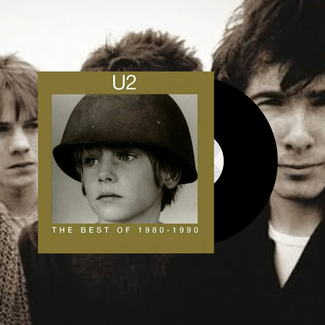Okładka płyty winylowej wykonawcy U2 o tytule The Best Of 1980-1990