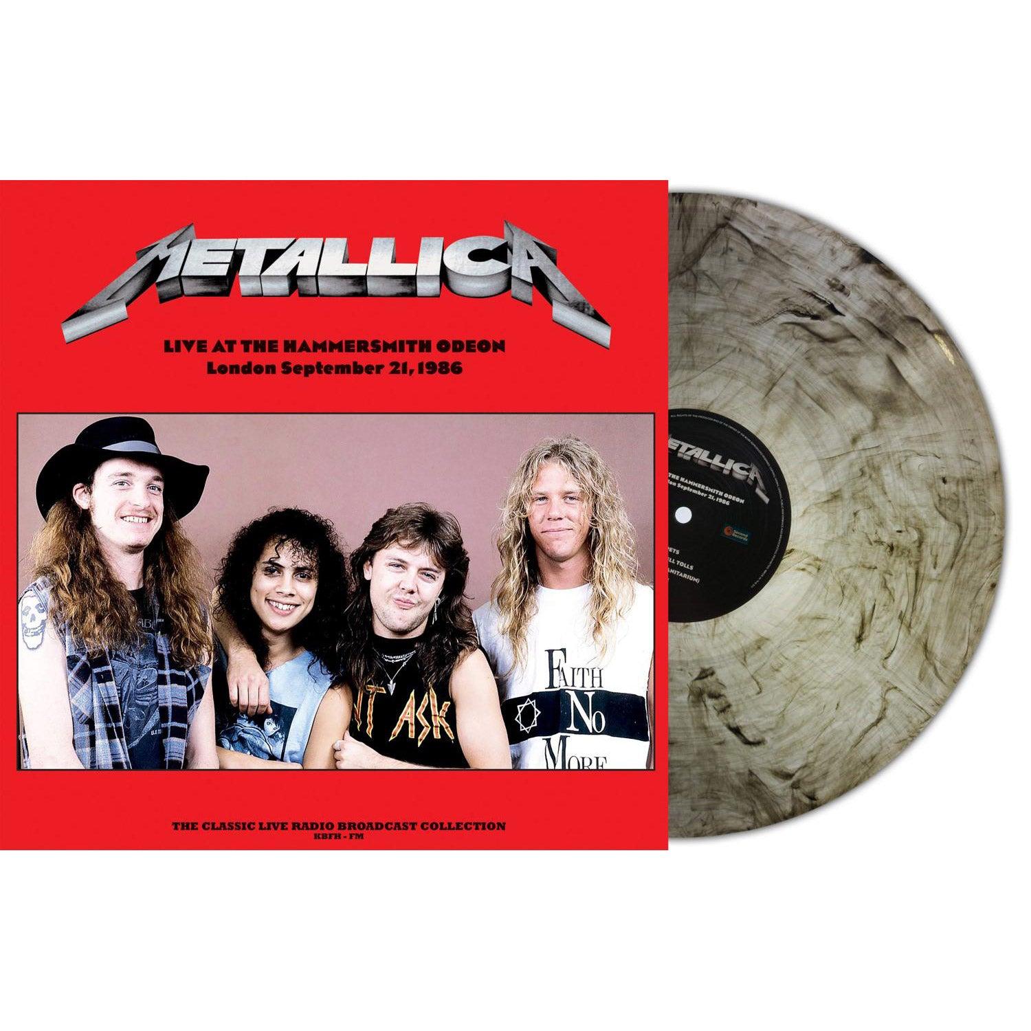 Okładka płyty winylowej wykonawcy Metallica o tytule Live At The Hammersmith Odeon 1986